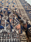 Worn Tribal Scatter Rug / 2’9 x 4’7 Persian Baluch Rug #4394