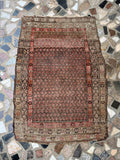 Small Vintage Muted Persian Rug / 3'8 x 5’3 Kurdish Rug #4367
