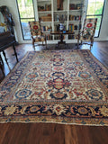 9x12 Worn Persian Rug / Mahal Rug #4191