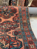 Coral Antique Tribal Persian Rug / 3'2 x 5’4 Rug #4420