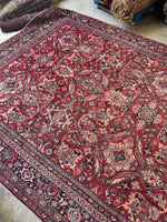 Large Vintage Persian Rug / 9’7 x 12’7 Mahal Rug #4049