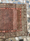 Small Vintage Muted Persian Rug / 3'8 x 5’3 Kurdish Rug #4367