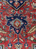 Antique Persian Heriz Rug with French Blue / 6’7 x 9’3 Heriz Rug #4117ML