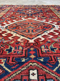 Small Antique Persian Heriz Rug / 3’1 x 4’5 Rug #4315