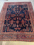 Large Antique Persian Navy Mahal Rug  / 7’7 x 10’  Rug #4382