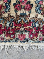 Floral Vintage Persian Rug / 2'1 x 4'4 Plush Vintage Kerman Rug #3183