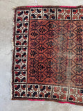 Small Shabby Chic Worn Persian Scatter Rug #4583