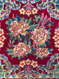 Tiny Square Vintage Persian Rug / 18” x 18” Floral Kerman #4369ML