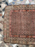 Small Vintage Muted Persian Rug / 3'8 x 5’3 Kurdish Rug #4367