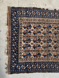 Worn Tribal Scatter Rug / 2’9 x 4’7 Persian Baluch Rug #4394