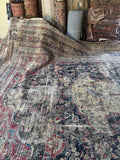 13x15 Distressed Antique Persian Rug #1501 / 12x15 Worn Vintage Rug