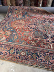 Large Antique Persian Heriz Rug / 8’5 x 12 Rug #2768ML
