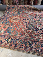 Large Antique Persian Heriz Rug / 8’5 x 12 Rug #2768ML
