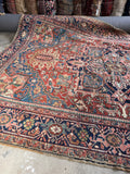 Large Antique Persian Heriz Rug / 8’5 x 12 Rug #2768ML