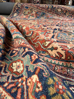 Large Antique Persian Heriz Rug / 8’5 x 12 Rug #2768ML