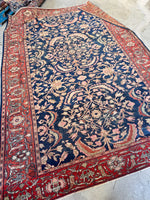 7x10 Navy Blue Persian Mahal Rug #4010