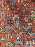 Antique Persian Heriz Rug / 8’9 x 11’4 Heriz Rug #3917