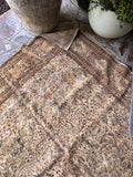Large Vintage Worn Neutral Persian Rug / 6'7 x 9'7 Antique Persian Lavar Rug #4192