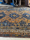 Large Vintage Tribal Wool Rug / 7'4 x10'7 Antique Persian Shiraz Rug #3796