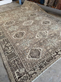 Large Vintage Tribal Rug / 8’5 x 11’7 Gharajeh Heriz Rug #4417