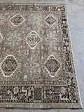Large Vintage Tribal Rug / 8’5 x 11’7 Gharajeh Heriz Rug #4417