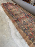 Worn Antique Persian Camel Hair Runner #4252ML