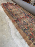 Worn Antique Persian Camel Hair Runner #4252ML