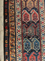 Long Vintage Tribal Rug Runner / 3'1 x 15'8 Antique Caucasian runner #1876