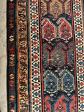 Long Vintage Tribal Rug Runner / 3'1 x 15'8 Antique Caucasian runner #1876