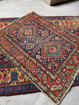 Small Vintage Persian Navy Gharajeh Heriz Rug / 3’2 x 4’’Rug #4280