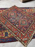 Small Vintage Persian Navy Gharajeh Heriz Rug / 3’2 x 4’’Rug #4280