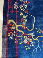 11x14 Antique Blue Chinese Rug / 11x14 Vintage Rug #3845