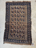 Worn Tribal Scatter Rug / 2’9 x 4’7 Persian Baluch Rug #4394