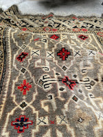 Small Vintage Tribal Rug / 4x5 Vintage rug / 3’7 x 5’2 Antique Caucasian Rug #1650