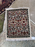Small Vintage Persian Ivory Floral Rug / 2’4 x 3’1 Persian Scatter Rug #567ML