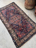 Antique Persian Scatter Rug / 2’4 x 4’3 Hamadan Rug #4368