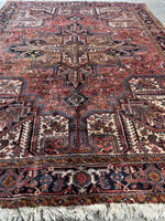 9x12 Vintage Full Pile Tribal Heriz rug / 9x12 Vintage Rug #2118