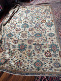 Large Antique Persian Ivory Rug / 7'9 x 10'1 Persian Mahal Rug #4023