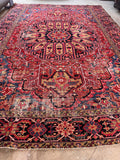 8x12 Antique Persian Heriz Area Rug #4611
