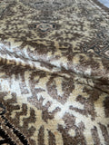 Glowing Neutral Persian Tribal Runner Rug / 3’4 x 11’5 Vintage Geometric Wool Hallway Runner #4502
