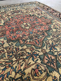 Small Floral Persian Rug / Ferahan Sarouk #4317