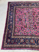 Mauve Pink Persian Mashaad Rug / 7’8 x 10’2 Antique Persian Rug #4003