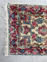 Floral Vintage Persian Rug / 2'1 x 4'4 Plush Vintage Kerman Rug #3183