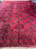 12x15 Palace Size Tribal Vintage Rug / Deep Burgundy Rug #3843