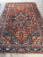 Large Antique Persian Heriz Rug / 8’5 x 12 Rug #2768ML