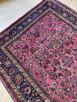 Mauve Pink Persian Mashaad Rug / 7’8 x 10’2 Antique Persian Rug #4003