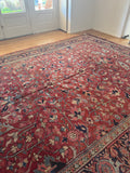 9x11 Floral Persian Heriz Rug / Antique Rug #4129