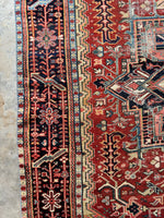 9x11 Antique Persian Heriz Rug with Marigold Yellow #3472