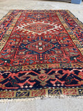 Small Antique Persian Heriz Rug / 3’1 x 4’5 Rug #4315