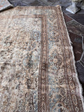 Large Vintage Worn Neutral Persian Rug / 6'7 x 9'7 Antique Persian Lavar Rug #4192